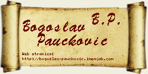 Bogoslav Paučković vizit kartica